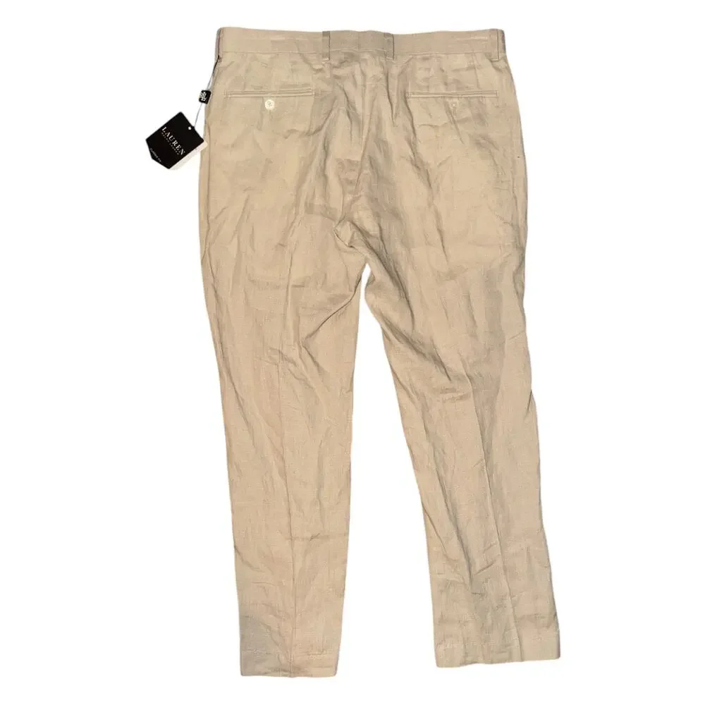 Ralph Lauren Men’s Size 34 X 29 Tan Khaki 100% Linen Pants New